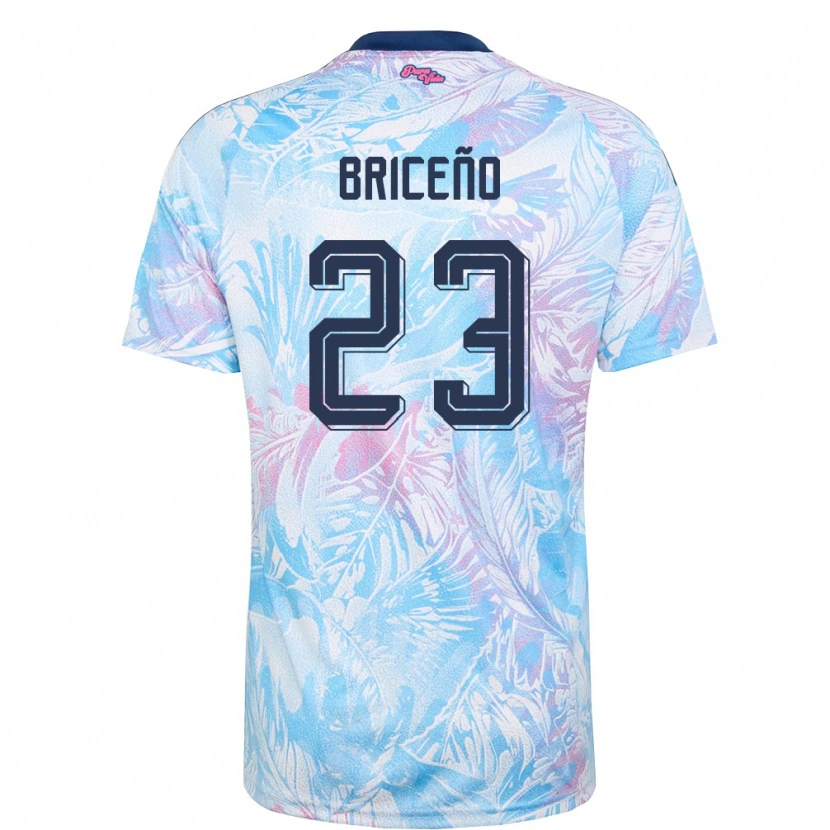 Danxen Mujer Camiseta Costa Rica Kevin Briceño #23 Azul Cielo Marino Rosa 2ª Equipación 26-28 La Camisa México