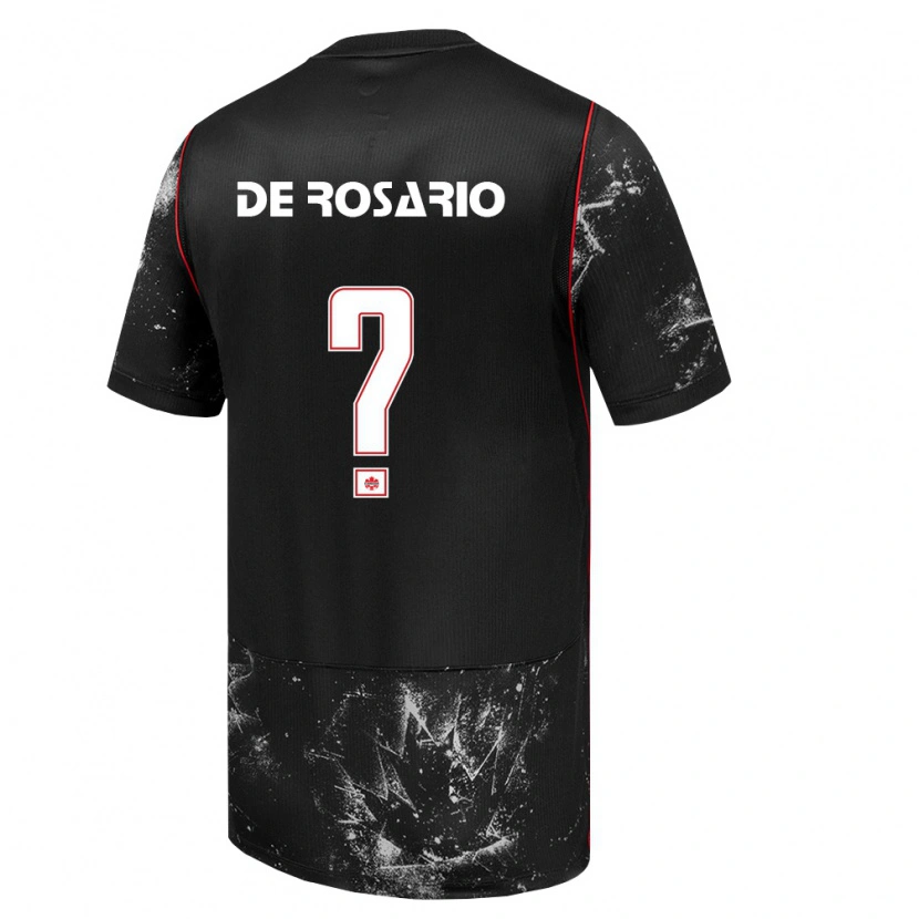 Danxen Mujer Camiseta Canadá Adisa De Rosario #0 Negro Blanco Rojo 2ª Equipación 26-28 La Camisa México