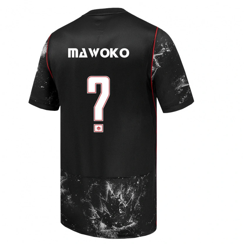 Danxen Mujer Camiseta Canadá Kundai Mawoko #0 Negro Blanco Rojo 2ª Equipación 26-28 La Camisa México
