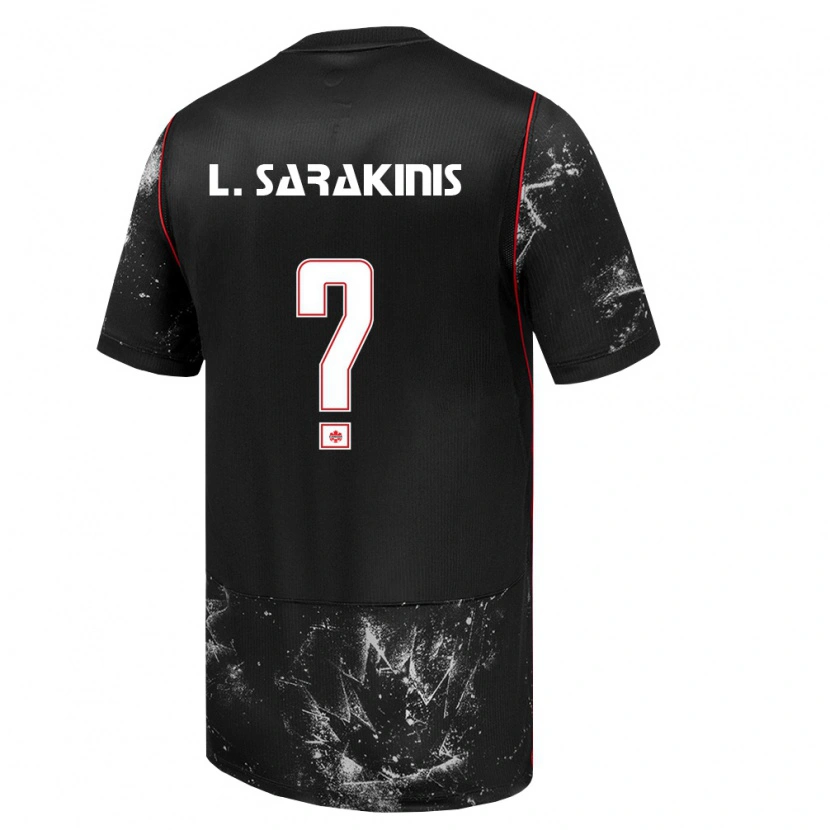 Danxen Mujer Camiseta Canadá Lucas Sarakinis #0 Negro Blanco Rojo 2ª Equipación 26-28 La Camisa México