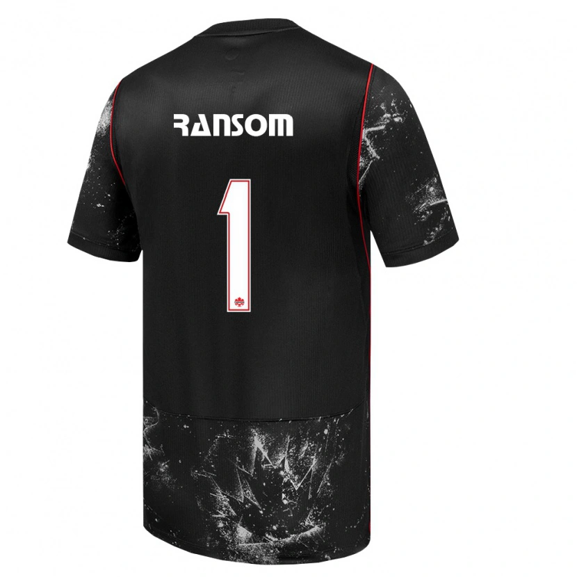 Danxen Mujer Camiseta Canadá Jonathan Ransom #1 Negro Blanco Rojo 2ª Equipación 26-28 La Camisa México