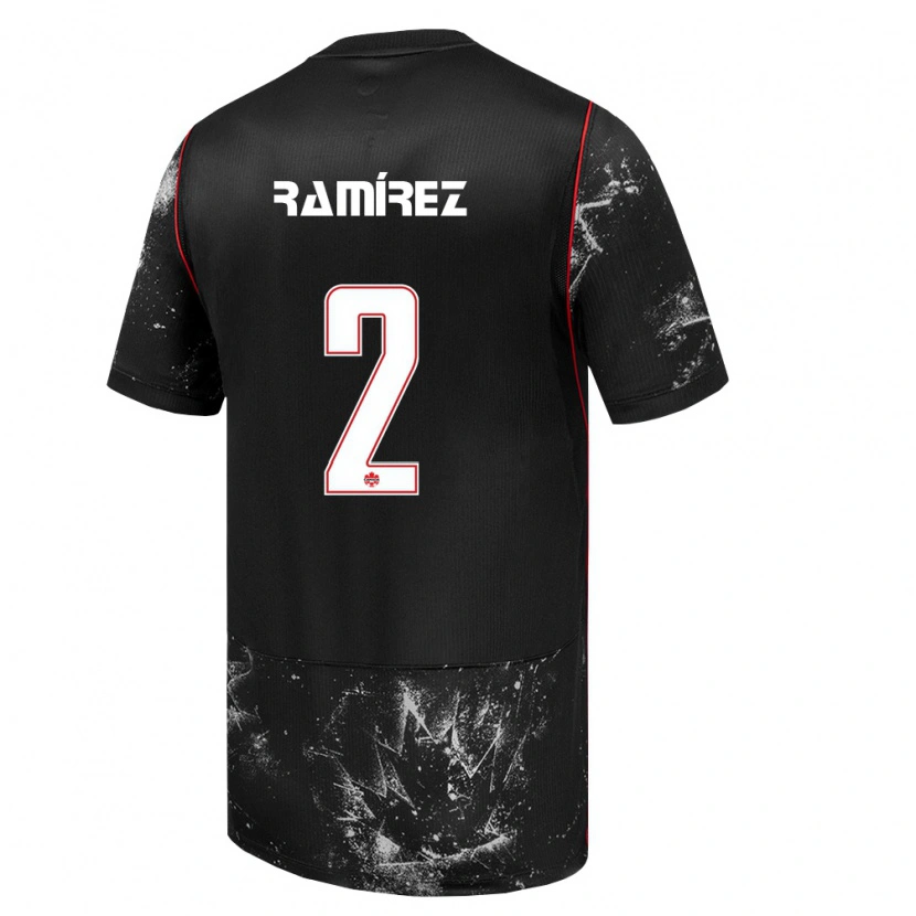Danxen Mujer Camiseta Canadá Luis Ramírez #2 Negro Blanco Rojo 2ª Equipación 26-28 La Camisa México