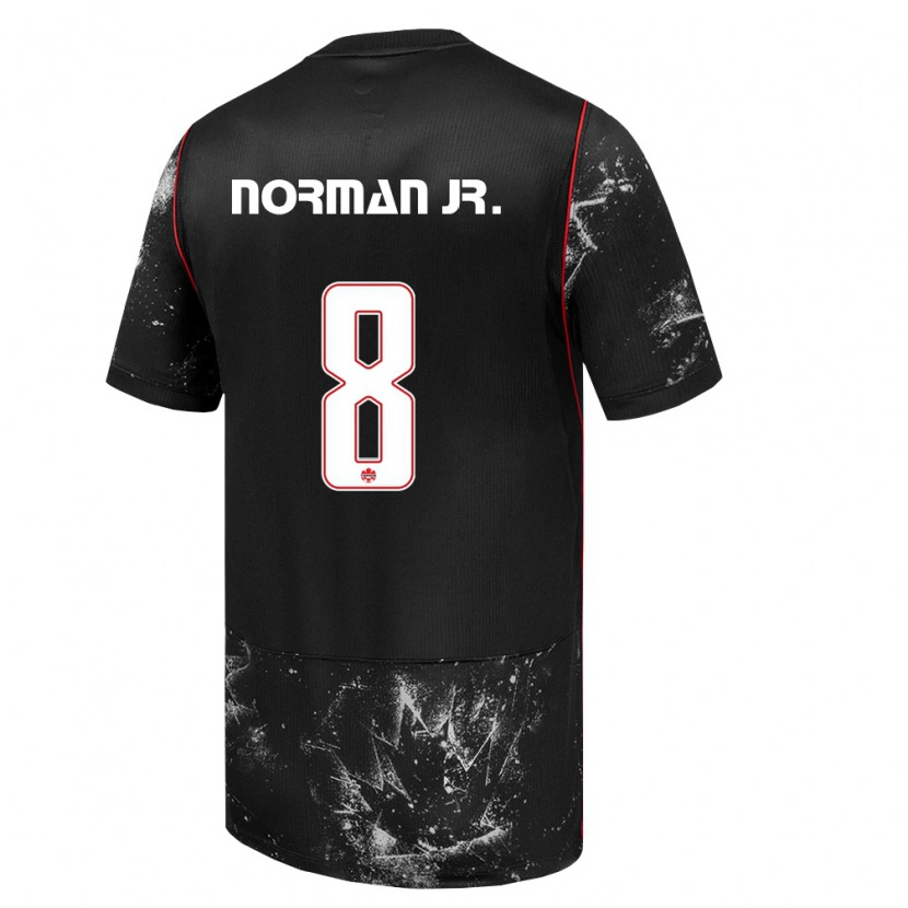 Danxen Mujer Camiseta Canadá David Norman Jr. #8 Negro Blanco Rojo 2ª Equipación 26-28 La Camisa México