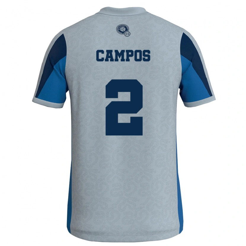 Danxen Mujer Camiseta El Salvador Adonis Campos #2 Blanco Azul Cielo 2ª Equipación 26-28 La Camisa México