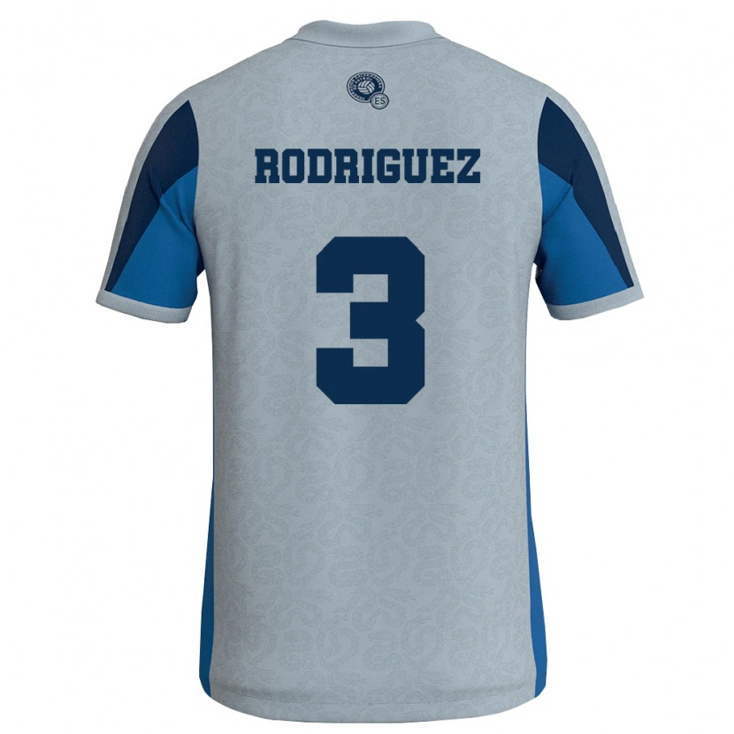 Danxen Mujer Camiseta El Salvador Ronald Rodríguez #3 Blanco Azul Cielo 2ª Equipación 26-28 La Camisa México