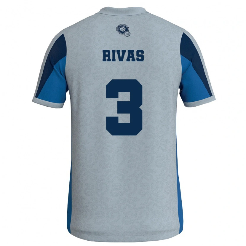 Danxen Mujer Camiseta El Salvador Andrés Rivas #3 Blanco Azul Cielo 2ª Equipación 26-28 La Camisa México