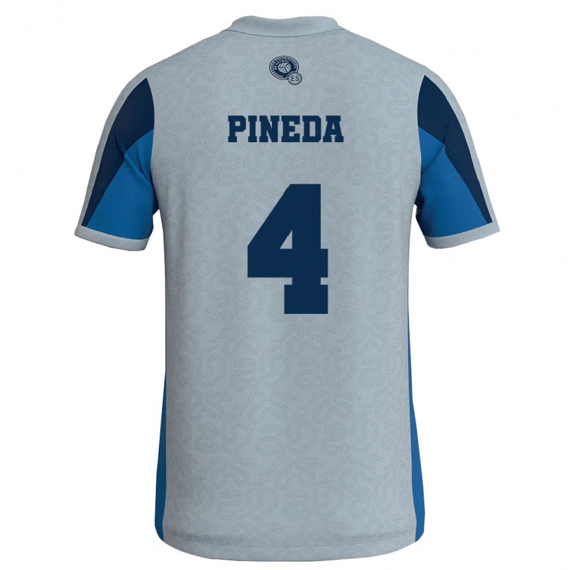 Danxen Mujer Camiseta El Salvador Wálter Pineda #4 Blanco Azul Cielo 2ª Equipación 26-28 La Camisa México