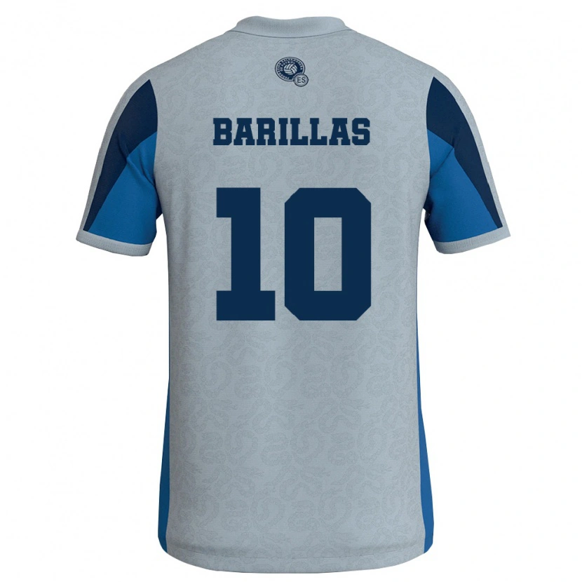 Danxen Mujer Camiseta El Salvador Mayson Barillas #10 Blanco Azul Cielo 2ª Equipación 26-28 La Camisa México