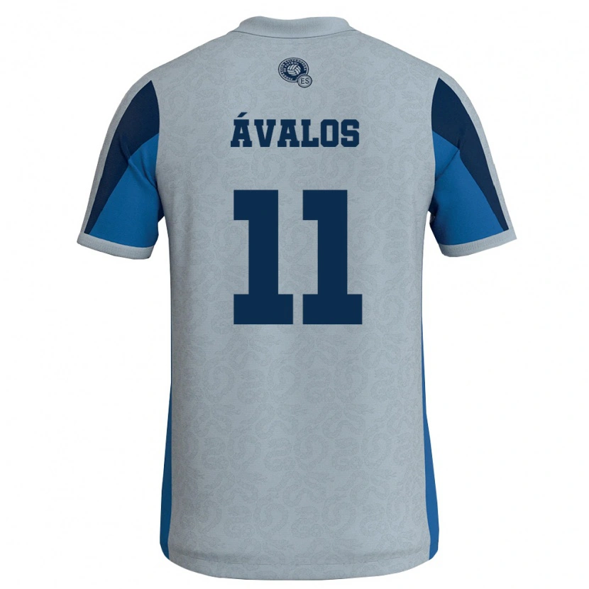 Danxen Mujer Camiseta El Salvador Raúl Ávalos #11 Blanco Azul Cielo 2ª Equipación 26-28 La Camisa México