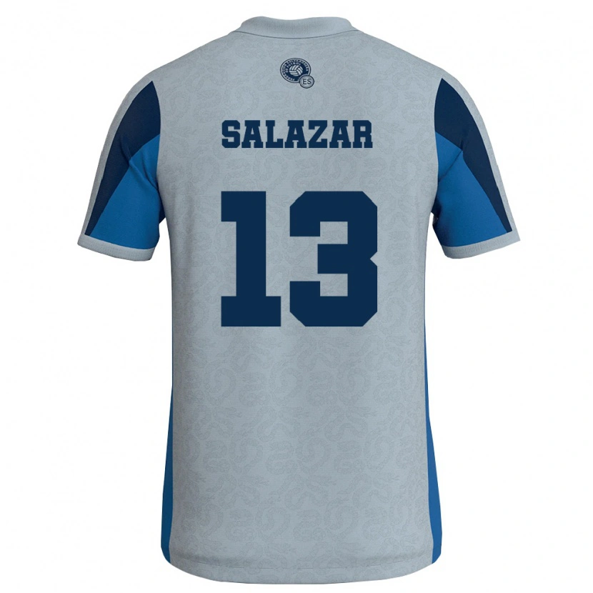 Danxen Mujer Camiseta El Salvador Giovanni Salazar #13 Blanco Azul Cielo 2ª Equipación 26-28 La Camisa México