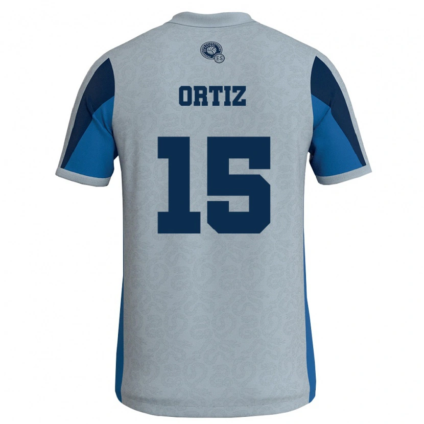 Danxen Mujer Camiseta El Salvador Edwin Ortiz #15 Blanco Azul Cielo 2ª Equipación 26-28 La Camisa México