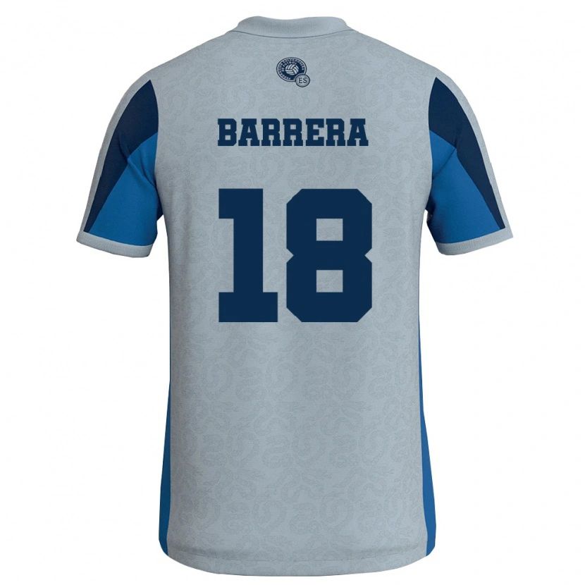 Danxen Mujer Camiseta El Salvador Geonathan Barrera #18 Blanco Azul Cielo 2ª Equipación 26-28 La Camisa México