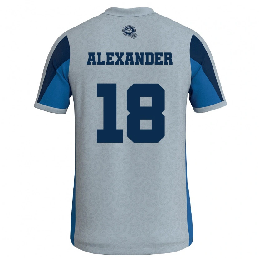 Danxen Mujer Camiseta El Salvador Alexander Aguilar #18 Blanco Azul Cielo 2ª Equipación 26-28 La Camisa México
