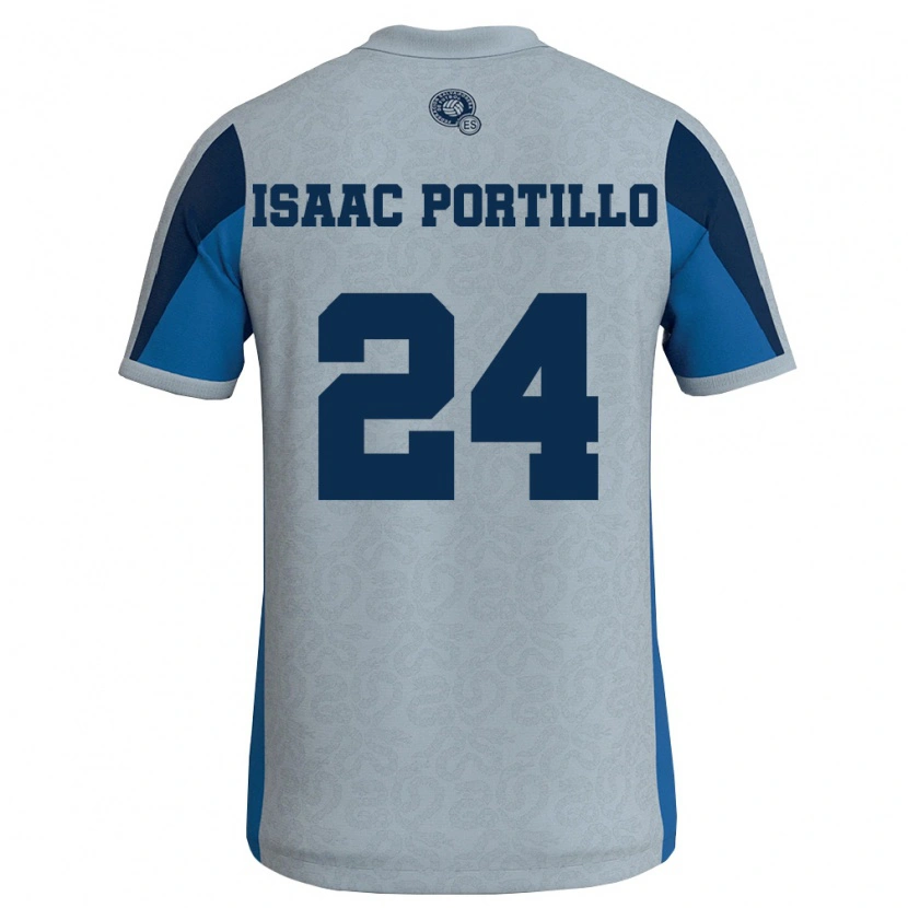 Danxen Mujer Camiseta El Salvador José Isaac Portillo #24 Blanco Azul Cielo 2ª Equipación 26-28 La Camisa México