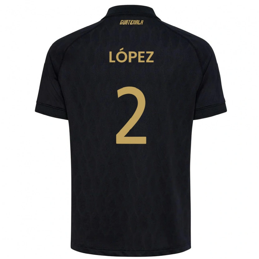 Danxen Mujer Camiseta Guatemala Francisco López #2 Negro Azul Cielo Blanco 2ª Equipación 26-28 La Camisa México