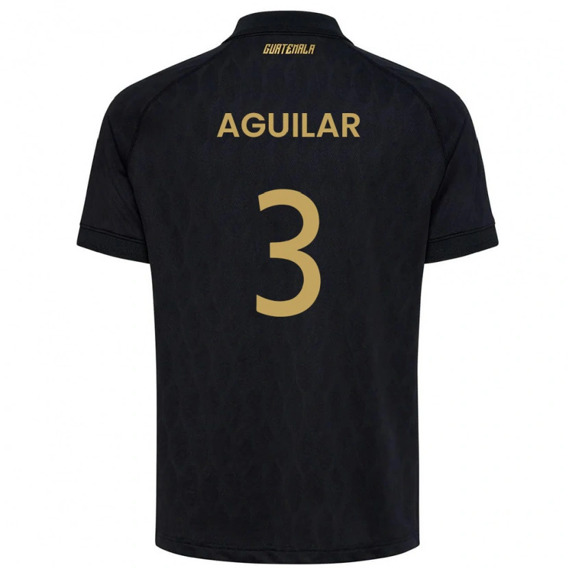Danxen Mujer Camiseta Guatemala Carlos Aguilar #3 Negro Azul Cielo Blanco 2ª Equipación 26-28 La Camisa México