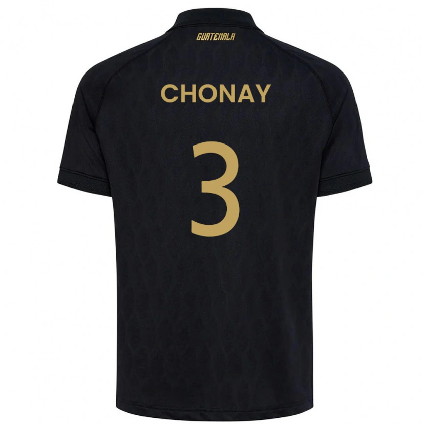 Danxen Mujer Camiseta Guatemala Jorge Chonay #3 Negro Azul Cielo Blanco 2ª Equipación 26-28 La Camisa México