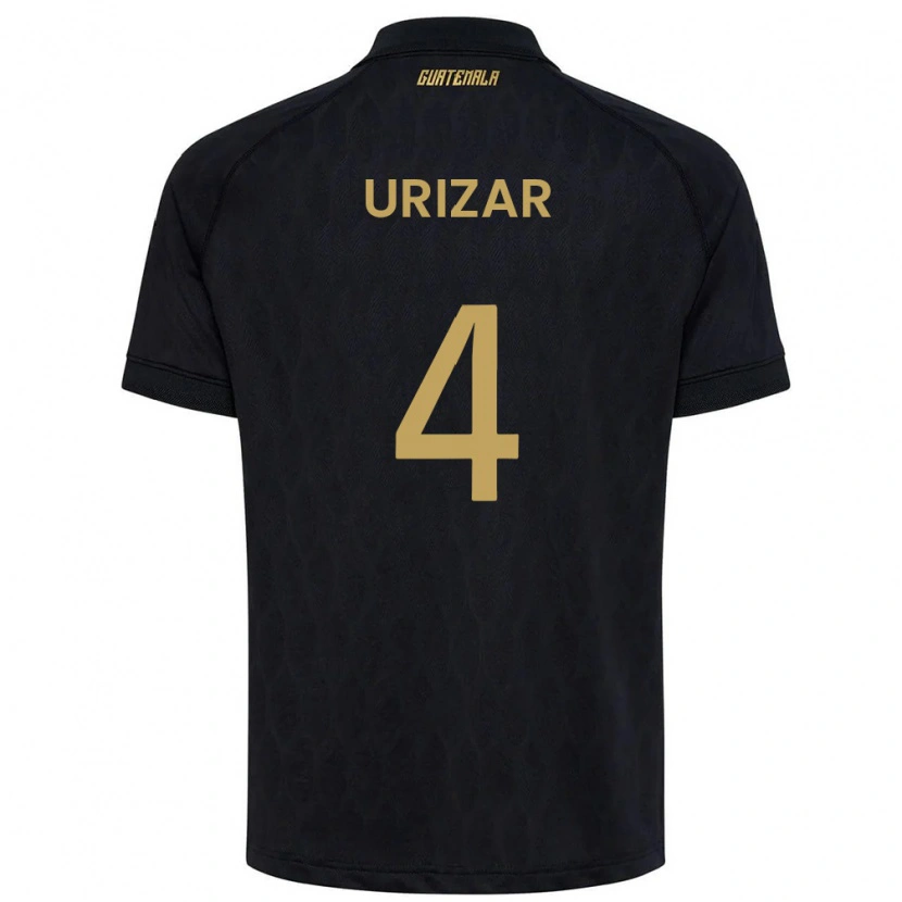 Danxen Mujer Camiseta Guatemala Jeshua Urizar #4 Negro Azul Cielo Blanco 2ª Equipación 26-28 La Camisa México
