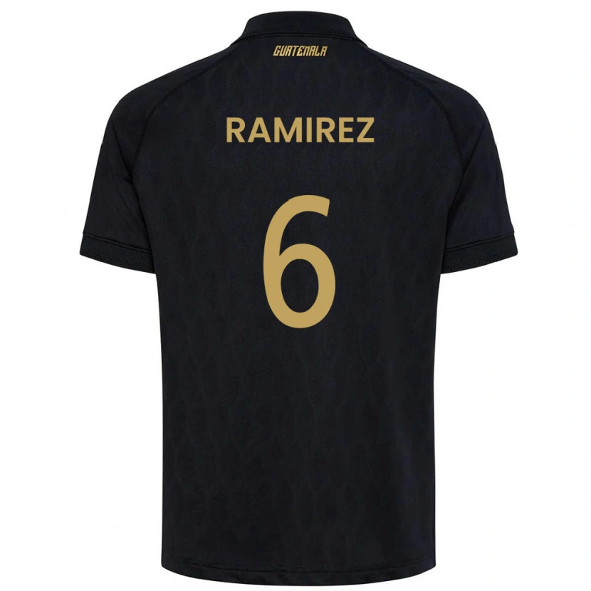 Danxen Mujer Camiseta Guatemala Kevin Ramírez #6 Negro Azul Cielo Blanco 2ª Equipación 26-28 La Camisa México