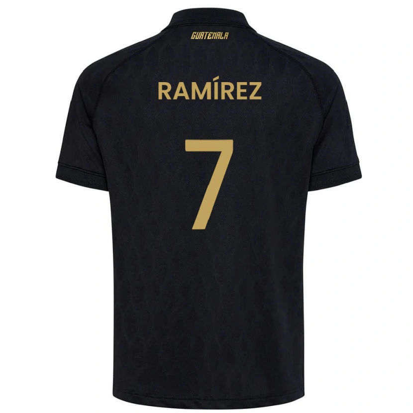 Danxen Mujer Camiseta Guatemala Leslie Ramírez #7 Negro Azul Cielo Blanco 2ª Equipación 26-28 La Camisa México