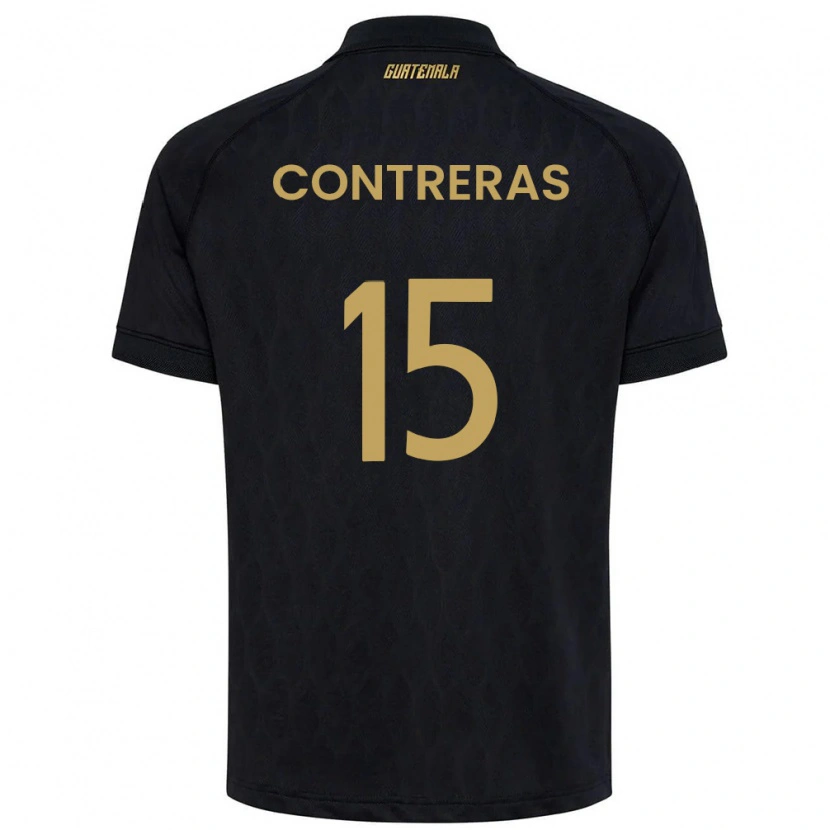 Danxen Mujer Camiseta Guatemala Andy Contreras #15 Negro Azul Cielo Blanco 2ª Equipación 26-28 La Camisa México