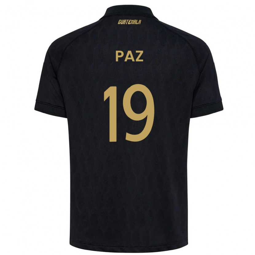 Danxen Mujer Camiseta Guatemala Vidal Paz #19 Negro Azul Cielo Blanco 2ª Equipación 26-28 La Camisa México