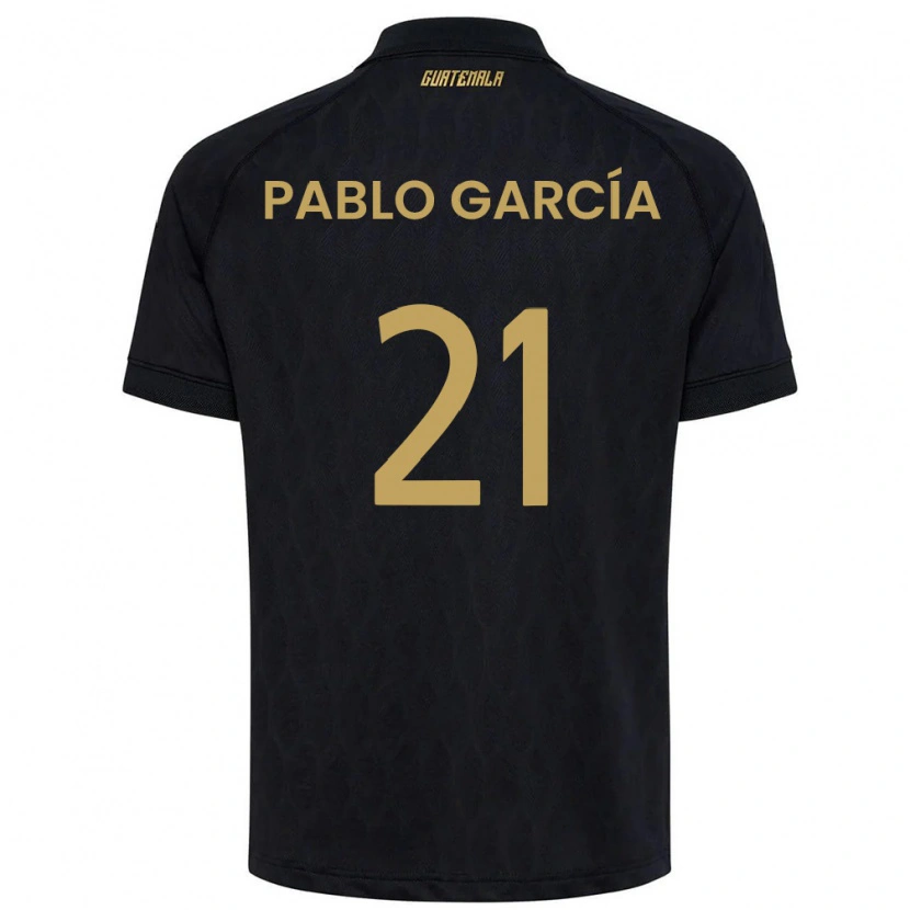 Danxen Mujer Camiseta Guatemala José Pablo García #21 Negro Azul Cielo Blanco 2ª Equipación 26-28 La Camisa México
