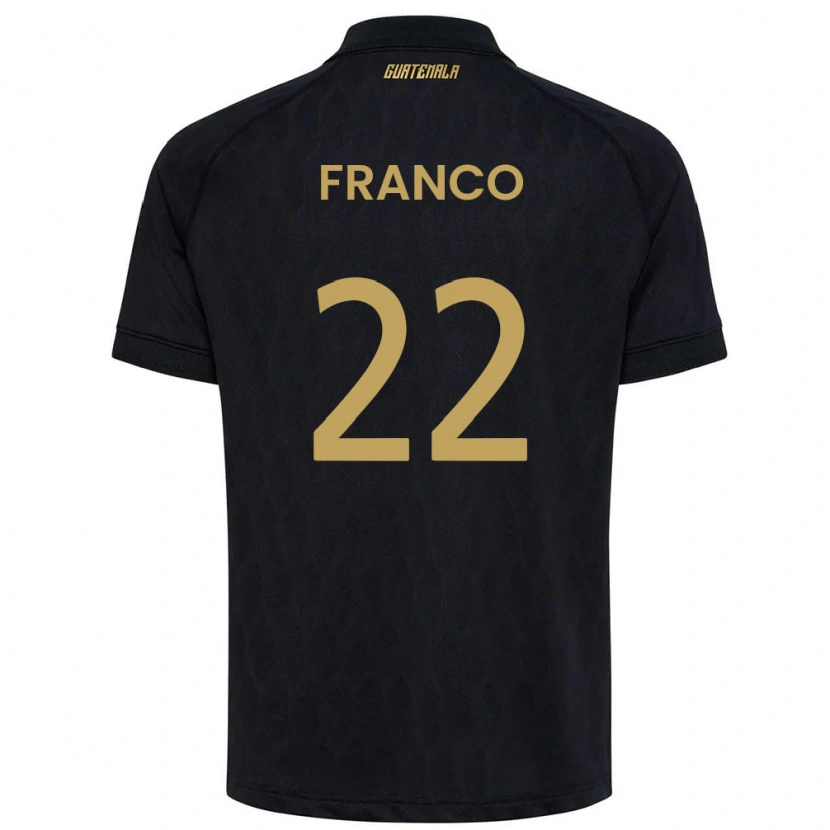 Danxen Mujer Camiseta Guatemala Jonathan Franco #22 Negro Azul Cielo Blanco 2ª Equipación 26-28 La Camisa México