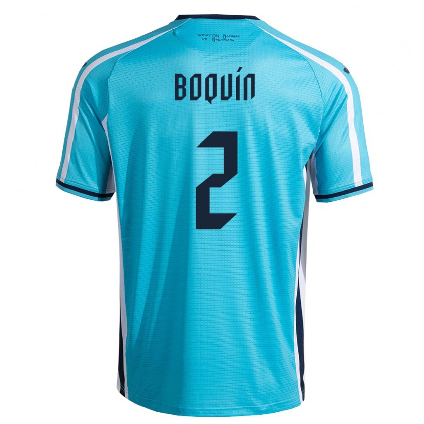 Danxen Mujer Camiseta Honduras Stiven Boquín #2 Azul Cielo Marino 2ª Equipación 26-28 La Camisa México