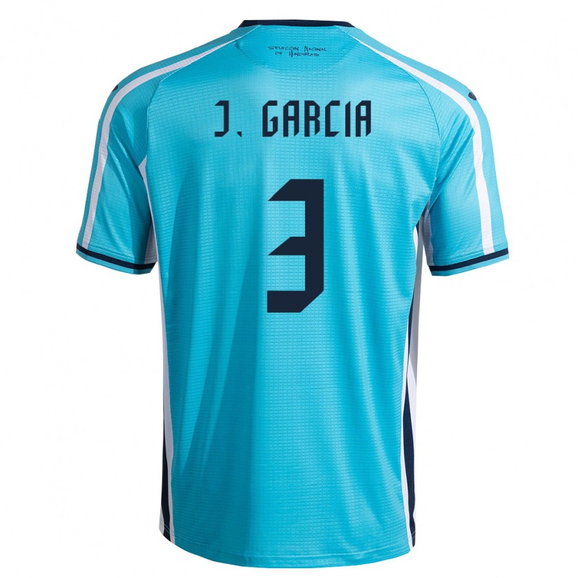 Danxen Mujer Camiseta Honduras Jordan García #3 Azul Cielo Marino 2ª Equipación 26-28 La Camisa México