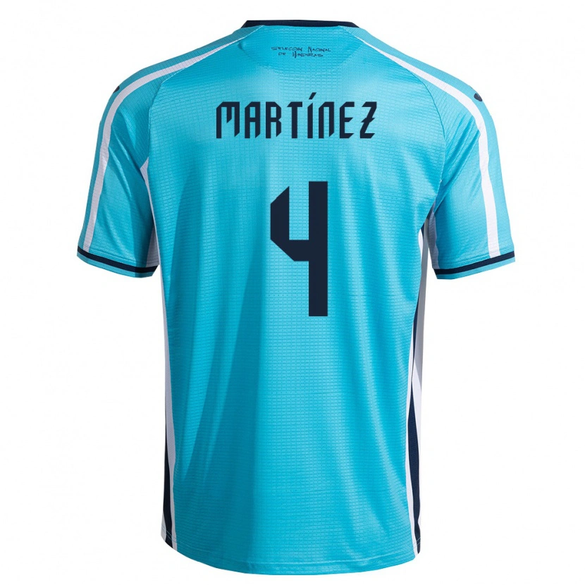 Danxen Mujer Camiseta Honduras Julián Martínez #4 Azul Cielo Marino 2ª Equipación 26-28 La Camisa México