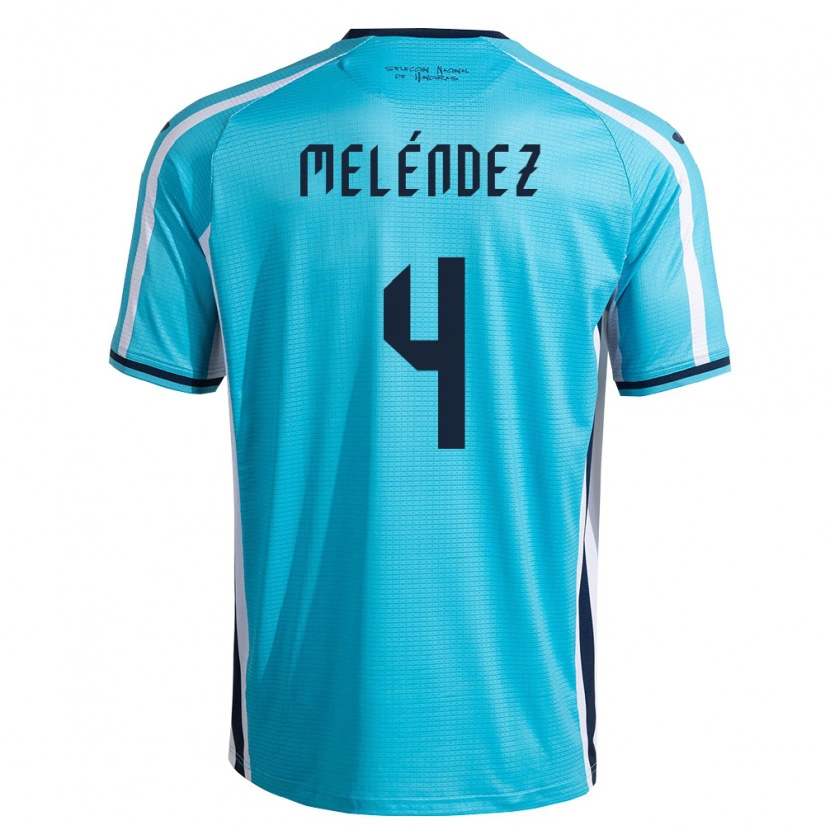 Danxen Mujer Camiseta Honduras Carlos Meléndez #4 Azul Cielo Marino 2ª Equipación 26-28 La Camisa México