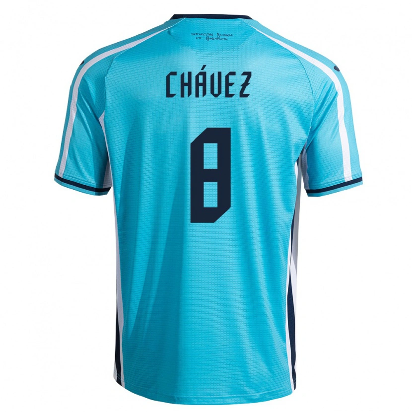 Danxen Mujer Camiseta Honduras Gerson Chávez #8 Azul Cielo Marino 2ª Equipación 26-28 La Camisa México