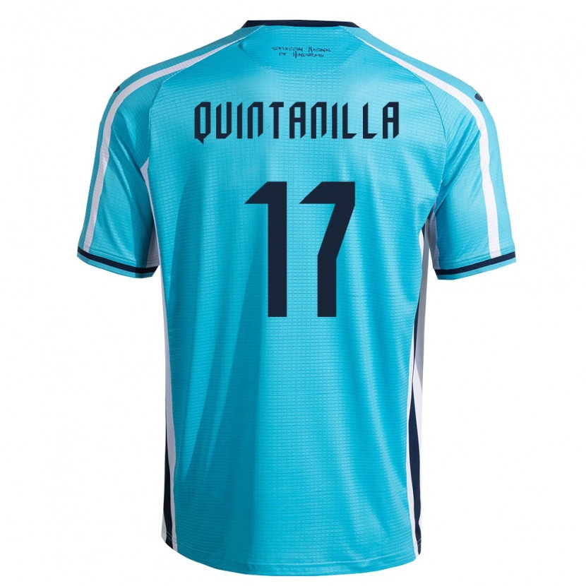 Danxen Mujer Camiseta Honduras Jayson Quintanilla #17 Azul Cielo Marino 2ª Equipación 26-28 La Camisa México