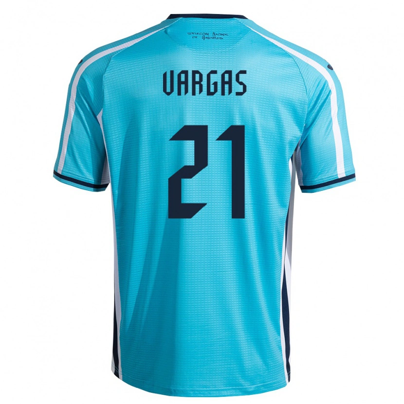 Danxen Mujer Camiseta Honduras Alenis Vargas #21 Azul Cielo Marino 2ª Equipación 26-28 La Camisa México