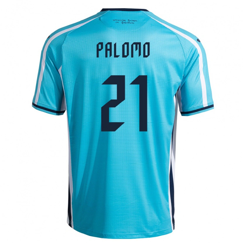 Danxen Mujer Camiseta Honduras Nelson Palomo #21 Azul Cielo Marino 2ª Equipación 26-28 La Camisa México