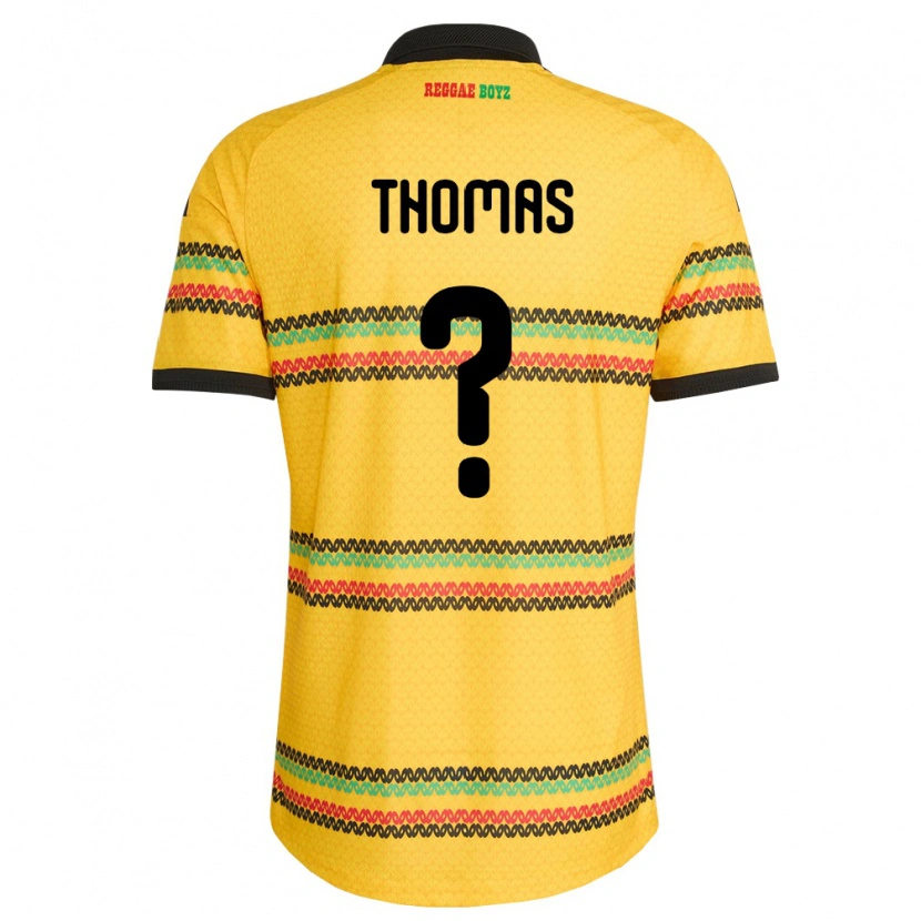 Danxen Niño Camiseta Jamaica Kersha Thomas #0 Amarillo Negro Verde 1ª Equipación 26-28 La Camisa México
