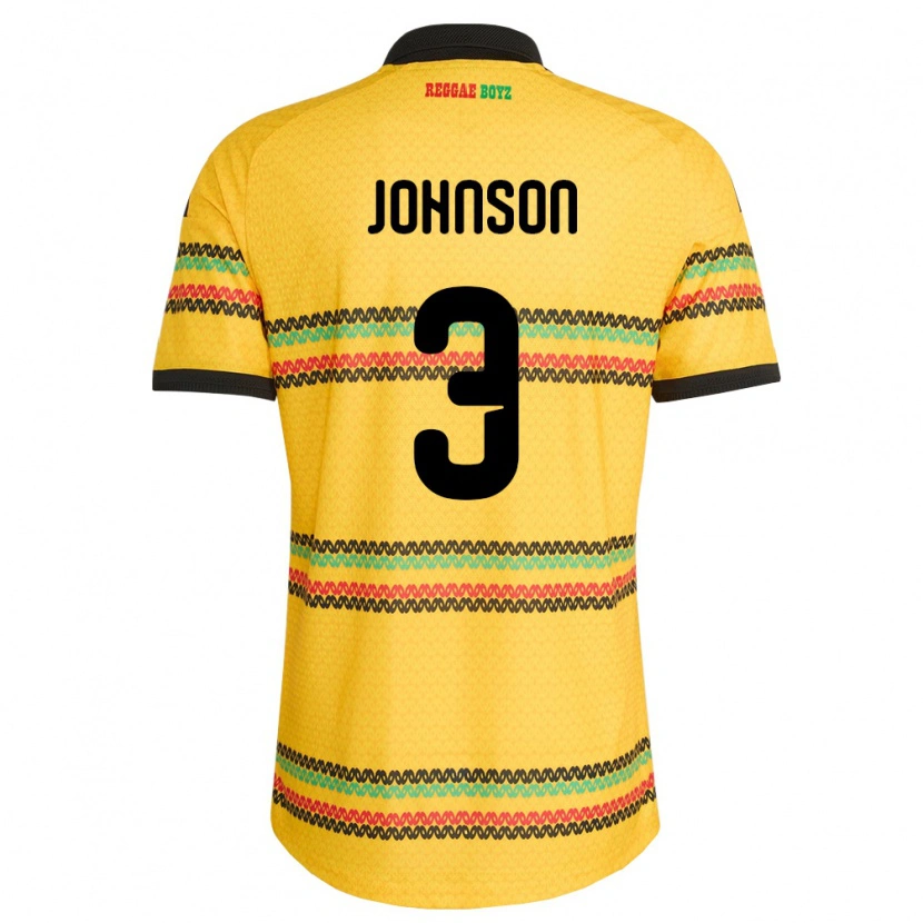 Danxen Niño Camiseta Jamaica Melissa Johnson #3 Amarillo Negro Verde 1ª Equipación 26-28 La Camisa México