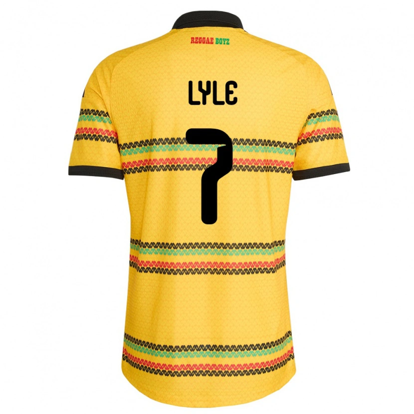 Danxen Niño Camiseta Jamaica Jamone Lyle #7 Amarillo Negro Verde 1ª Equipación 26-28 La Camisa México