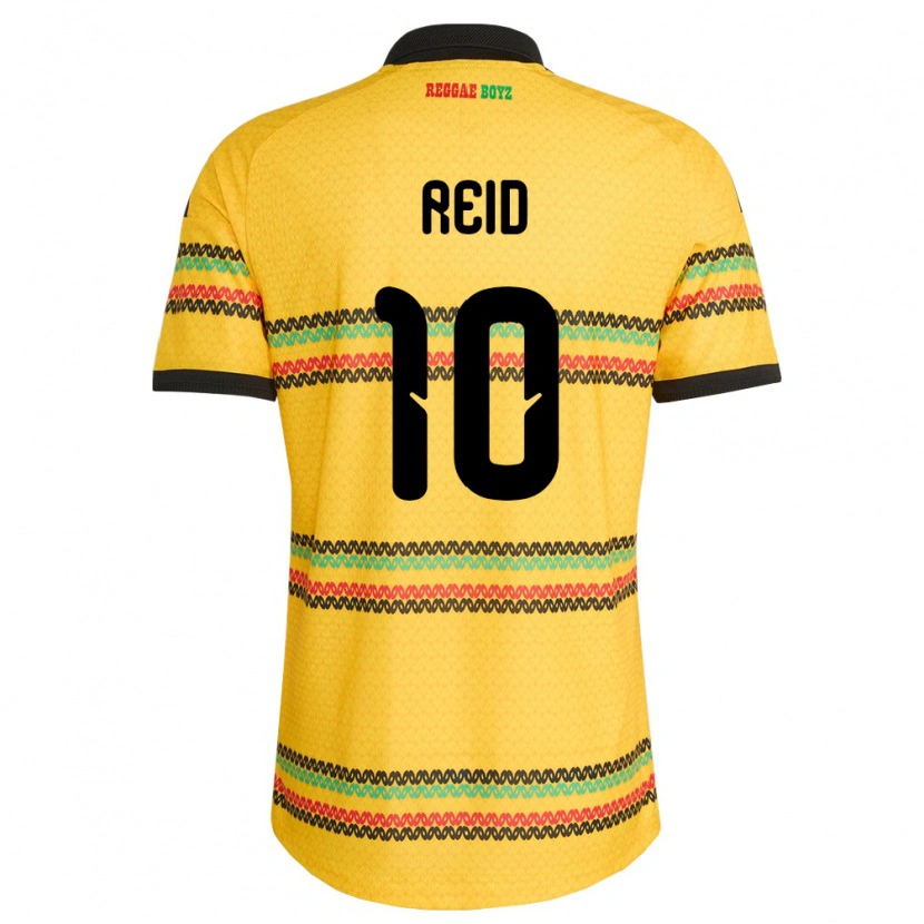 Danxen Niño Camiseta Jamaica Bobby De Cordova-Reid #10 Amarillo Negro Verde 1ª Equipación 26-28 La Camisa México