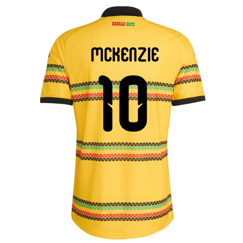 Danxen Niño Camiseta Jamaica Denzel Mckenzie #10 Amarillo Negro Verde 1ª Equipación 26-28 La Camisa México