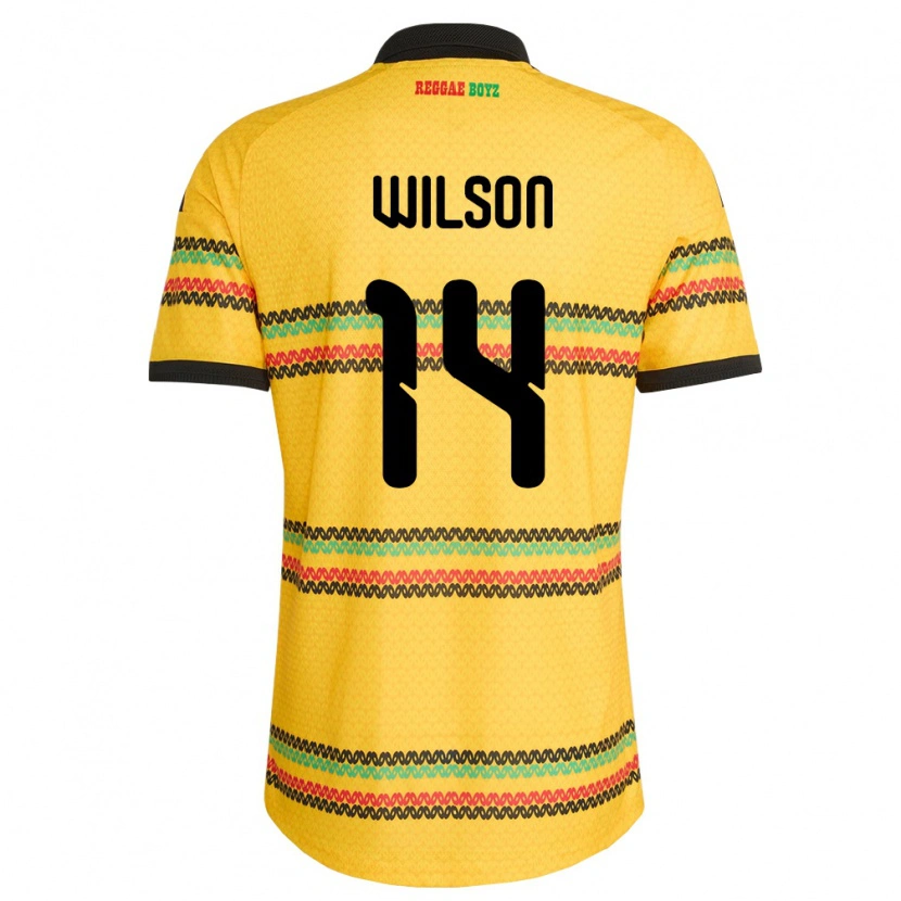 Danxen Niño Camiseta Jamaica Siobhan Wilson #14 Amarillo Negro Verde 1ª Equipación 26-28 La Camisa México