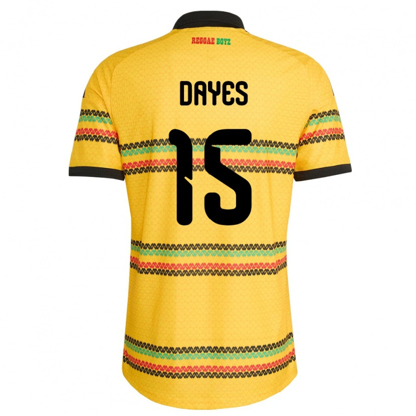 Danxen Niño Camiseta Jamaica Mikayla Dayes #15 Amarillo Negro Verde 1ª Equipación 26-28 La Camisa México