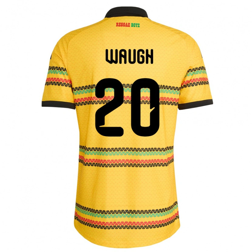 Danxen Niño Camiseta Jamaica Nyle Waugh #20 Amarillo Negro Verde 1ª Equipación 26-28 La Camisa México