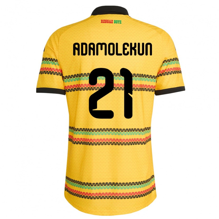 Danxen Niño Camiseta Jamaica Olufolasade Adamolekun #21 Amarillo Negro Verde 1ª Equipación 26-28 La Camisa México