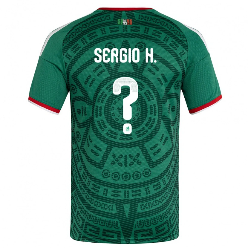 Danxen Niño Camiseta México Sergio Hernández #0 Verde Blanco Rojo 1ª Equipación 26-28 La Camisa México
