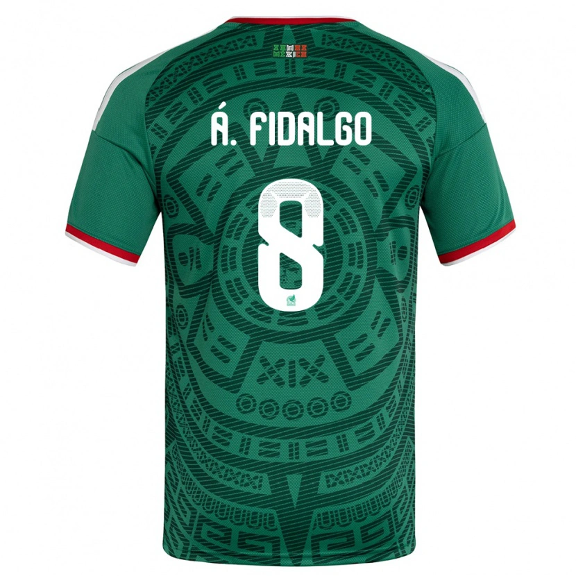 Danxen Niño Camiseta México Álvaro Fidalgo #8 Verde Blanco Rojo 1ª Equipación 26-28 La Camisa México