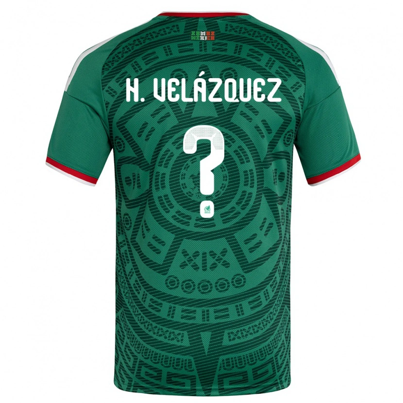 Danxen Niño Camiseta México Héber Velázquez #0 Verde Blanco Rojo 1ª Equipación 26-28 La Camisa México