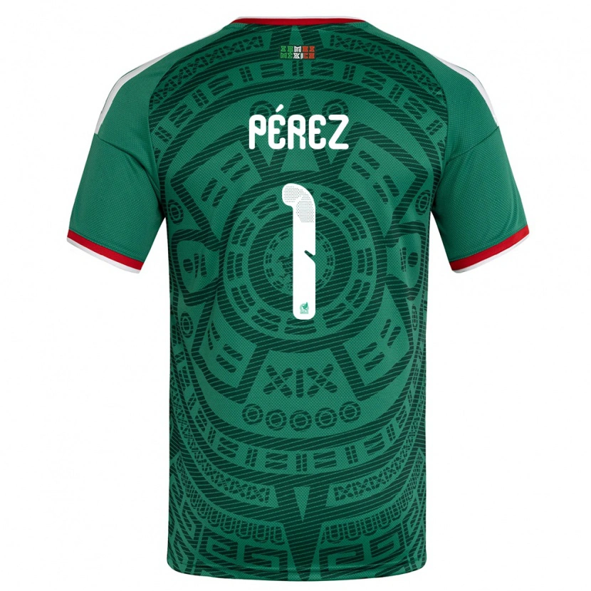 Danxen Niño Camiseta México Emiliano Perez #1 Verde Blanco Rojo 1ª Equipación 26-28 La Camisa México