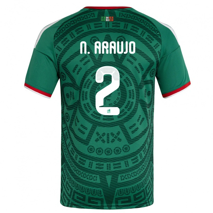 Danxen Niño Camiseta México Nestor Araujo #2 Verde Blanco Rojo 1ª Equipación 26-28 La Camisa México